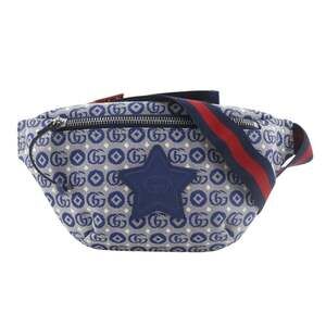Gucci Star Children's Waist Bag in Double G Geometric Design (502095) Blue Ca...